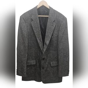 Deansgate Herringbone Tweed Blazer Sport Coat 44 XL Extra Long Wool Lambswool